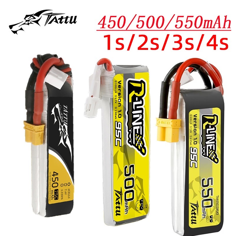Fpv Drone Battery - 3Pcs NEW TATTU 450/500/550mAh 75/95C 3.7/3.8/7.4/11.1/14.8V
