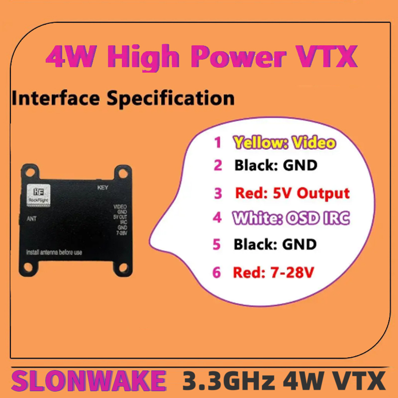 SLONWAKE FPV 3.3G 16CH 4000mW  - Fpv Drone Transmitter reseña y precio