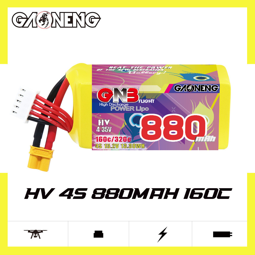 GNB 4S 880mAh 15.2V 160C/320C  - Fpv Drone Battery reseña y precio
