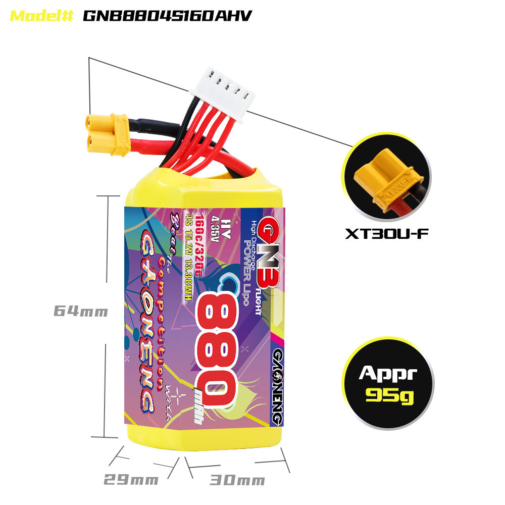GNB 4S 880mAh 15.2V 160C/320C  - Fpv Drone Battery reseña y precio