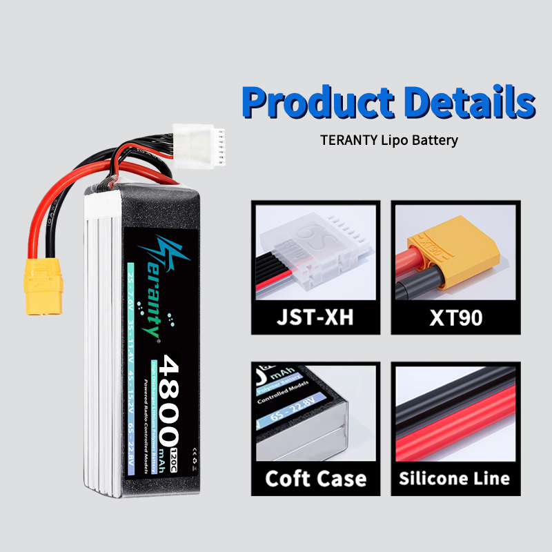 TERANTY 6S 4800mAh Lipo Batter - Fpv Drone Battery reseña y precio