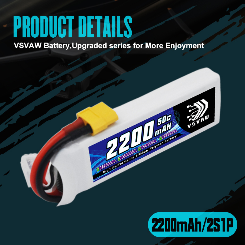 VSVAW 7.4V 2200mah 2S Drone Li - Fpv Drone Battery reseña y precio
