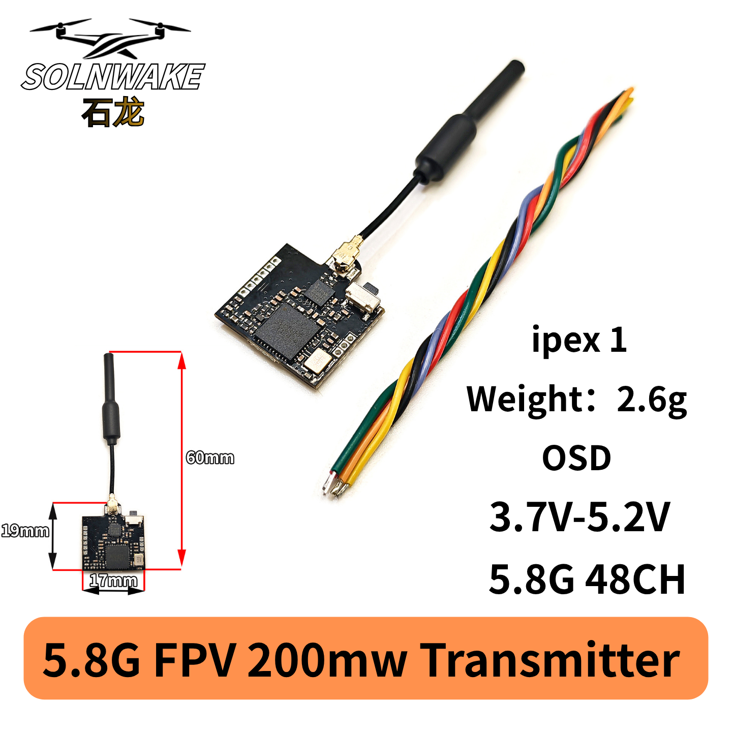 SLONWAKE Nano 5.8G 48CH 200mW  - Fpv Drone Transmitter reseña y precio