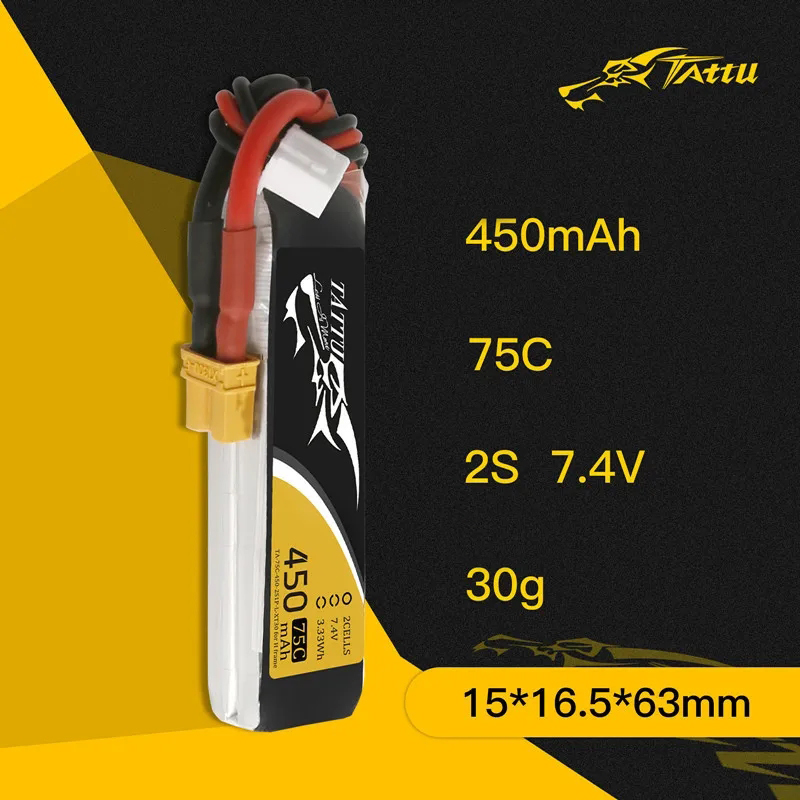 3Pcs NEW TATTU 450/500/550mAh  - Fpv Drone Battery reseña y precio