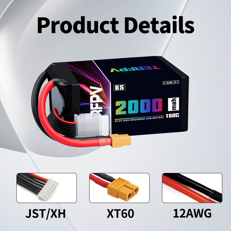 TERFPV 6S 22.2V 2000mAh 150C/3 - Fpv Drone Battery reseña y precio