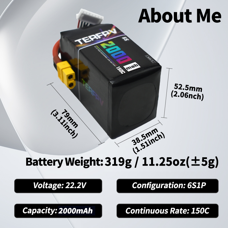 TERFPV 6S 22.2V 2000mAh 150C/3 - Fpv Drone Battery reseña y precio