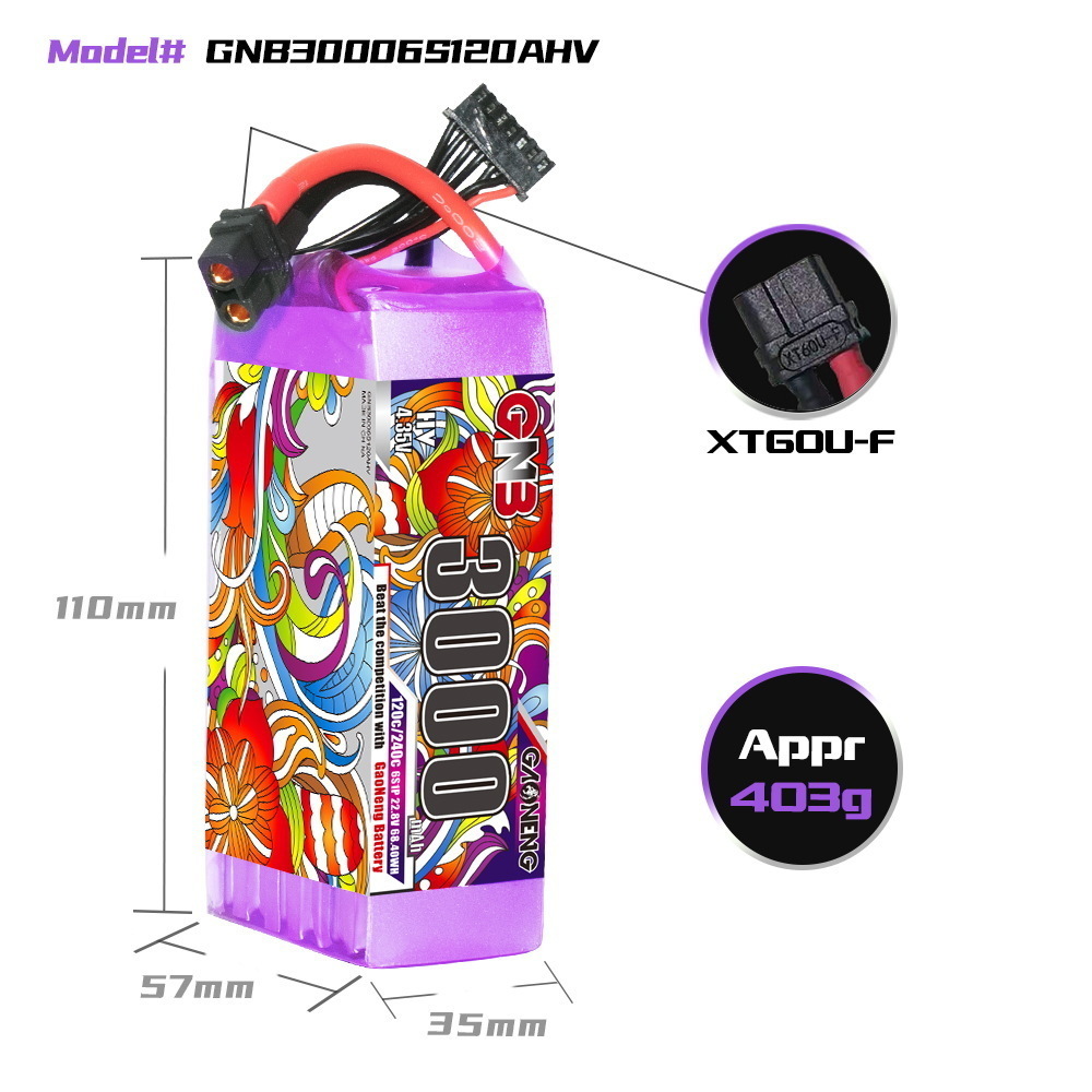 GNB Lipo Battery 6S 22.8V 3000 - Fpv Drone Battery reseña y precio