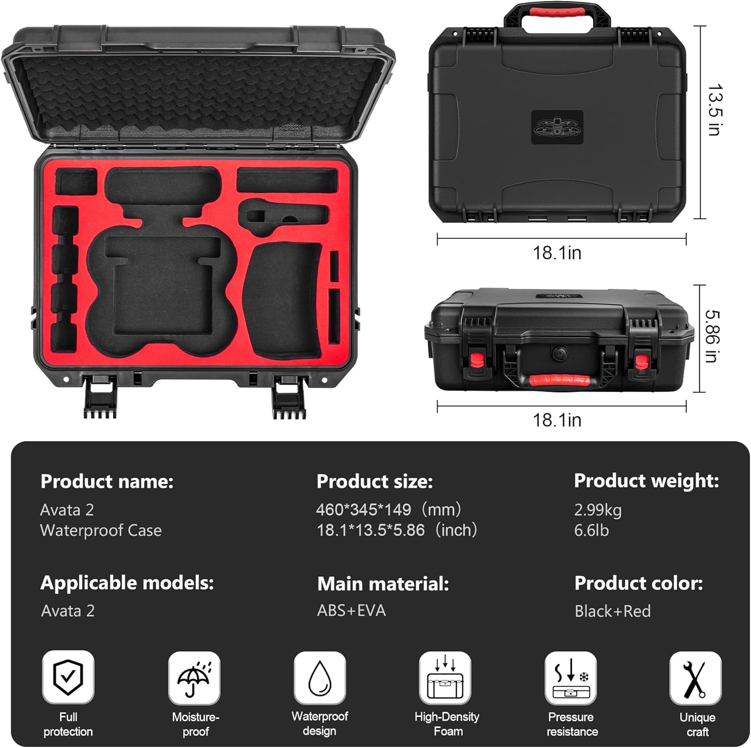 Avata 2 Case,Waterproof Carryi - Fpv Drone Goggles reseña y precio